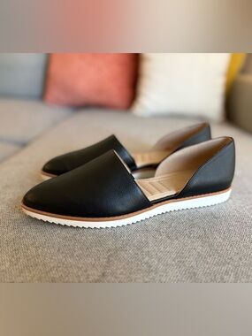 Adrienne Vittadini Latka Flats Black Slip-on Shoes Flats D'Orsay Women’s size 8M